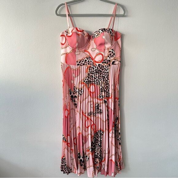 MARCIANO Guess Pleated midi dress with print - Picture 1 of 12